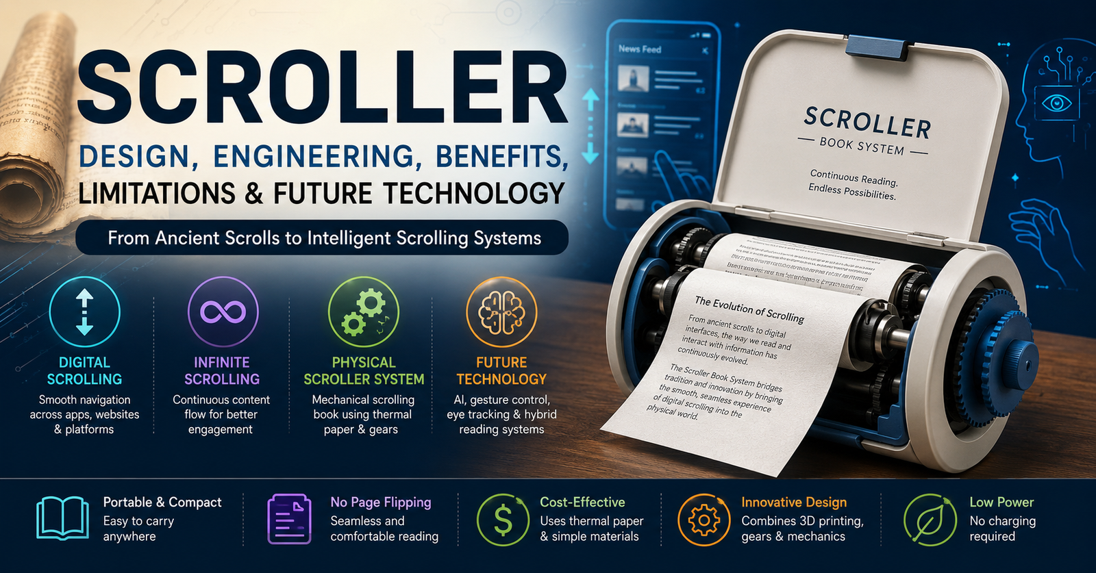 Scroller: Design, Engineering, Benefits, Limitations & Future of Scrolling Technology